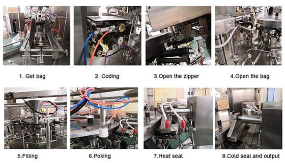 8 Stations Multihead Weigher Nitrogen Packing Machine For Snacks