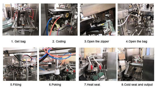 PLC Control Zipper Bag Rotary Packing Machine Dehydrated Fruit Vegetable Weighing