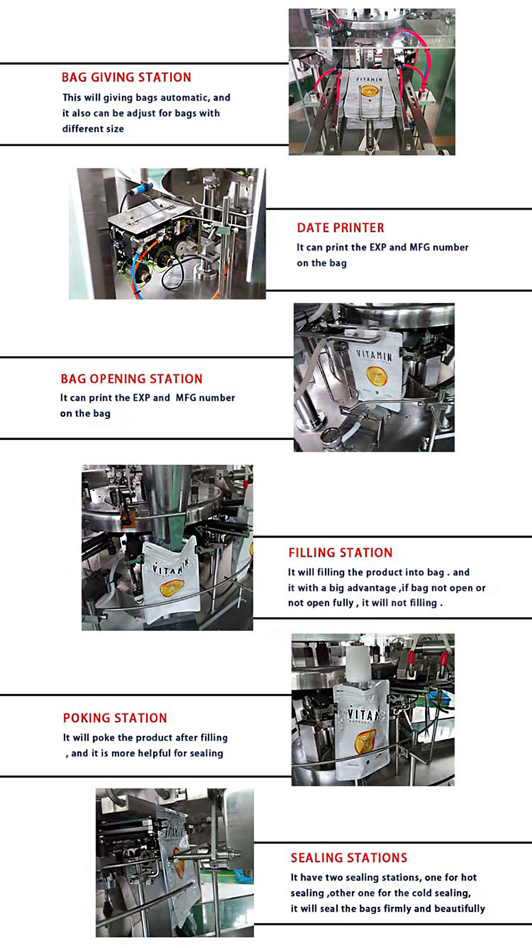 Premade Bag Rotary Packing Machine For Snacks Candy Chocolaye
